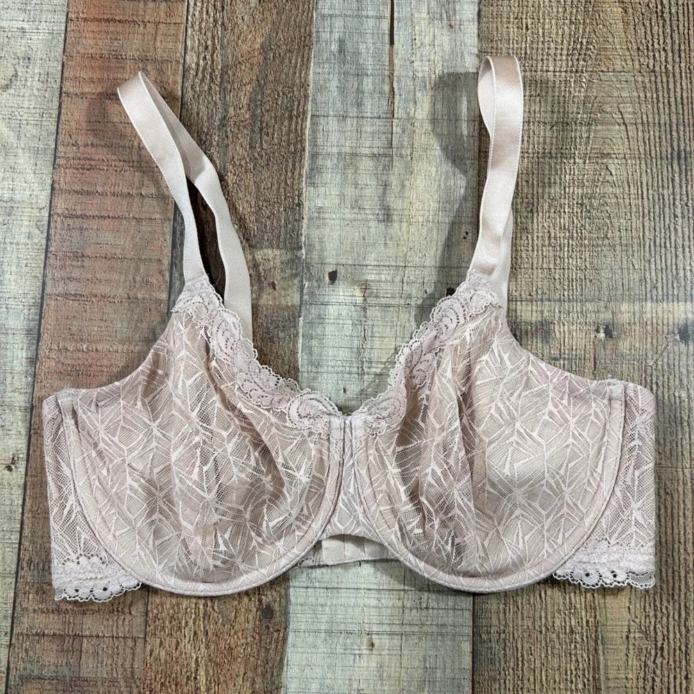 Wacoal 855295 Lace Underwire Bra Nude Beige Full Coverage 36DDD